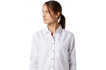 Image of Mountain Hardwear Canyon Long Sleeve Shirt - Womens-White-X-Large