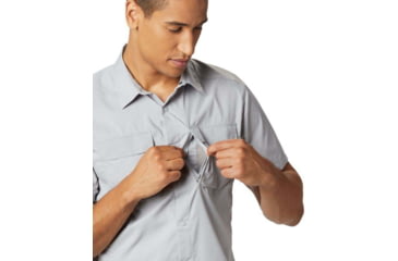 Image of Mountain Hardwear Canyon Pro Short Sleeve Shirt - Mens, Steam, Medium, 1764301088-M