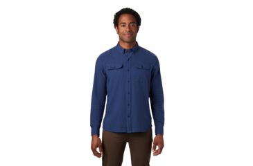 Image of Mountain Hardwear Crystal Valley Long Sleeve Shirt - Mens, Better Blue, Small, 1879061452-S