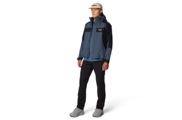 Image of Mountain Hardwear Dry Times Hooded Jacket - Mens, Moon Blue/Black, XL, 190423025039