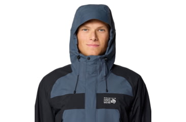 Image of Mountain Hardwear Dry Times Hooded Jacket - Mens, Moon Blue/Black, XL, 190423025039