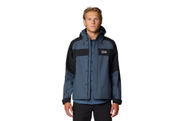 Image of Mountain Hardwear Dry Times Hooded Jacket - Mens, Moon Blue/Black, XL, 190423025039