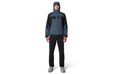 Image of Mountain Hardwear Dry Times Hooded Jacket - Mens, Moon Blue/Black, XL, 190423025039