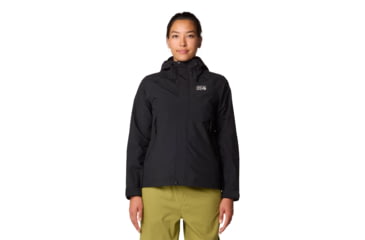 Image of Mountain Hardwear Dry Times Hooded Jacket - Women's, Black, L, 2109741-010-L