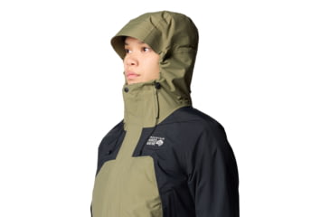 Image of Mountain Hardwear Dry Times Hooded Jacket - Women's, Mission Olive, Black, S, 2109741-335-S