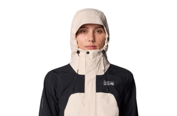 Image of Mountain Hardwear Dry Times Hooded Jacket - Women's, Talc, Black, XL, 2109741-170-XL