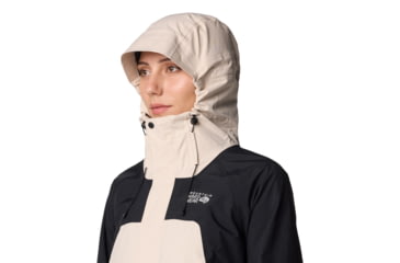Image of Mountain Hardwear Dry Times Hooded Jacket - Women's, Talc, Black, XL, 2109741-170-XL