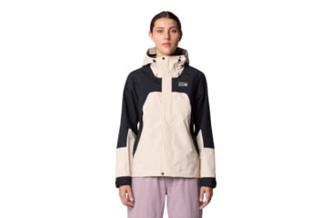 Image of Mountain Hardwear Dry Times Hooded Jacket - Women's, Talc, Black, XL, 2109741-170-XL