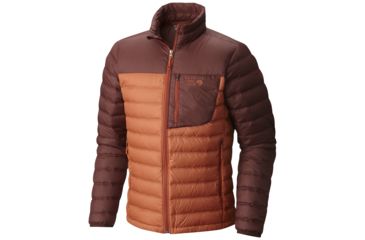 Image of Mountain Hardwear Dynotherm Down Jacket - Men's-Dark Copper/Redwood-X-Large