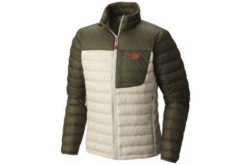 Image of Mountain Hardwear Dynotherm Down Jacket - Men's-Fossil/Peatmoss-Medium