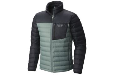 Image of Mountain Hardwear Dynotherm Down Jacket - Men's-Thunderhead Grey/Black-X-Large