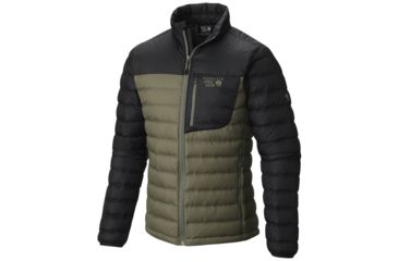 Image of Mountain Hardwear Dynotherm Down Jacket - Mens-Stone Green/Black-Medium