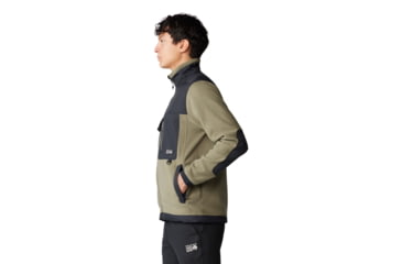 Image of Mountain Hardwear First Tracks Fleece Full Zip Jacket - Mens, Stone Green/Black, Large, 2077631397-L