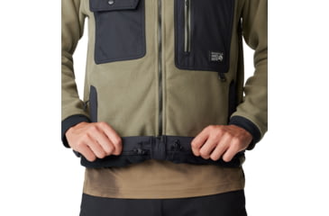 Image of Mountain Hardwear First Tracks Fleece Full Zip Jacket - Mens, Stone Green/Black, Large, 2077631397-L