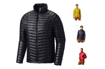 Image of Mountain Hardwear Ghost Whisperer Down Jacket - Mens, Black, Dark Citron, Dark Zinc, Racer