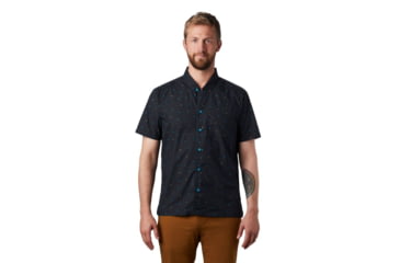 Image of Mountain Hardwear Hand/Hold Printed Short Sleeve Shirt - Mens, Dark Storm Cam Print, Extra Large, 1879221005-DSCP-XL