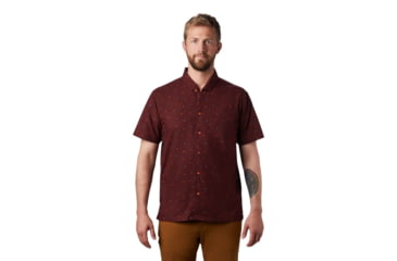 Image of Mountain Hardwear Hand/Hold Printed Short Sleeve Shirt - Mens, Dark Umber Cam Print, Extra Large, 1879221260-DUCP-XL