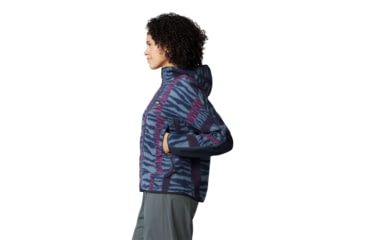 Image of Mountain Hardwear HiCamp Fleece Printed Hoody - Womens, Montauk Blue Ridge Stripe Print, Small, 2104291430-S