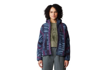 Image of Mountain Hardwear HiCamp Fleece Printed Hoody - Womens, Montauk Blue Ridge Stripe Print, Small, 2104291430-S