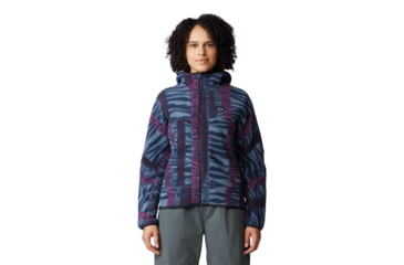 Image of Mountain Hardwear HiCamp Fleece Printed Hoody - Womens, Montauk Blue Ridge Stripe Print, Small, 2104291430-S
