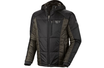 Image of Mountain Hardwear Hooded Compressor Jacket Clearance - Men's-Shark/Black-Large