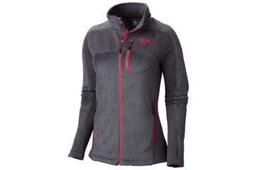 Image of Mountain Hardwear Hoodless Monkey Woman Grid Jacket - Women's-Graphite/Bright Rose-Small