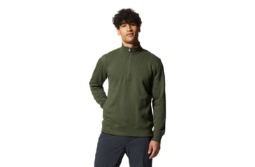 Image of Mountain Hardwear Logo 1/4 Zip - Mens, Surplus Green, Large, 2016801347-Surplus Green-L