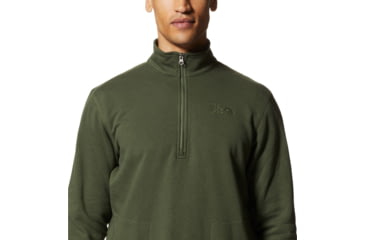 Image of Mountain Hardwear Logo 1/4 Zip - Mens, Surplus Green, Large, 2016801347-Surplus Green-L