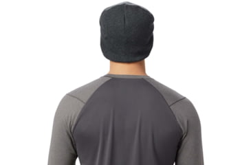 Image of Mountain Hardwear MHW Logo Beanie - Unisex, Dark Storm, One Size, OU8266004-O/S