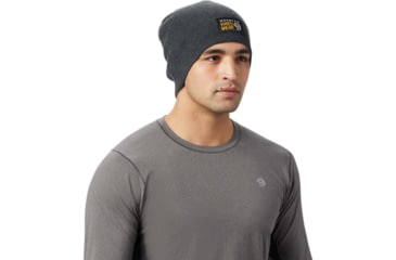 Image of Mountain Hardwear MHW Logo Beanie - Unisex, Dark Storm, One Size, OU8266004-O/S