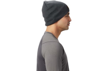 Image of Mountain Hardwear MHW Logo Beanie - Unisex, Dark Storm, One Size, OU8266004-O/S