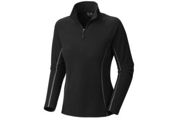 Image of Mountain Hardwear MicroChill Zip T Long Sleeve Clearance - Women's-Small-Black