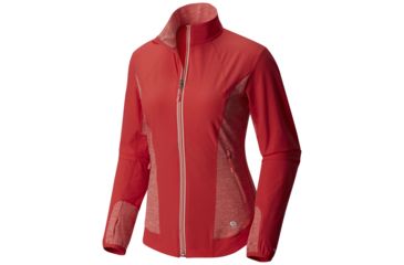 Image of Mountain Hardwear Mighty Power Hybrid Jacket - Women's-Red Hibiscus-Large