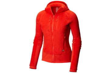 Image of Mountain Hardwear Monkey Woman Grid Hooded Jacket, Fiery Red, XL, 1792951636-XL