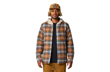 Image of Mountain Hardwear Plusher Microchill Lined Shirt - Men's, Golden Brown Ombre Buffalo Check Print, Large, 2079671233-L