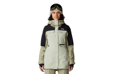 Image of Mountain Hardwear Powder Maven Parka - Womens, White Sage, Mantis Green, Black, Small, 2092921341-S
