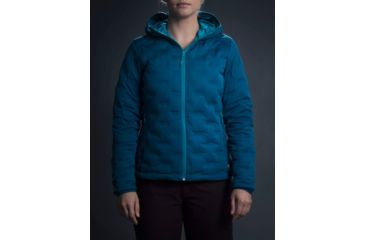 Image of Mountain Hardwear StretchDown DS Hooded Jacket - Women's, Dark River, XL 1732251378-XL