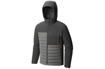 Image of Mountain Hardwear StretchDown HD Hooded Jacket - Men's, Manta Grey, Shark, M 1732011073-M