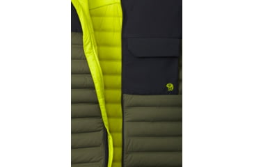 Image of Mountain Hardwear StretchDown HD Hooded Jacket - Men's, Surplus Green, Black, M 1732011347-M