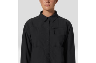 Image of Mountain Hardwear Stryder Long Sleeve Shirt - Womens, Black, Extra Large, 2027911010-XL