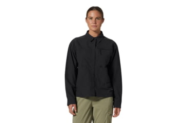 Image of Mountain Hardwear Stryder Long Sleeve Shirt - Womens, Black, Extra Large, 2027911010-XL