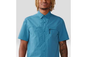 Image of Mountain Hardwear Stryder Short Sleeve Shirt - Mens, Caspian, Medium, 2070501442-M