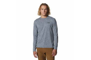 Image of Mountain Hardwear Sunblocker Long Sleeve Top - Men's, Foil Grey Heather, XL, 2027871-056-XL