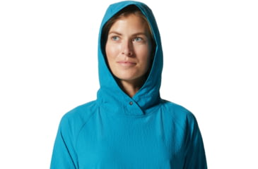 Image of Mountain Hardwear Sunshadow Long Sleeve Hoody - Womens, Vinson Blue, Medium, 1924091446-M