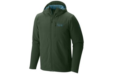 Image of Mountain Hardwear Super Conductor Hooded Jacket - Men's-Dark Forest-Small