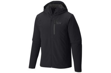 Image of Mountain Hardwear Super Conductor Hooded Jacket - Mens-Black/Titanium-Large