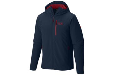 Image of Mountain Hardwear Super Conductor Hooded Jacket - Mens-Hardwear Navy/Rocket-Large
