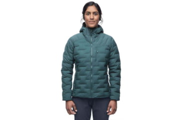 Image of Mountain Hardwear Super DS Stretchdown Hooded Jacket - Womens, Blue Spruce, Large, 1846431310-L