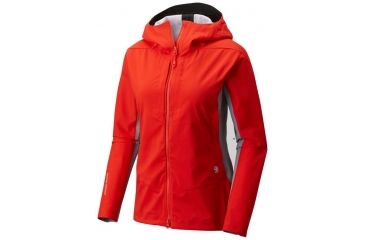 Image of Mountain Hardwear Touren Hooded Jacket - Women's, Fiery Red, Manta Grey, M 1765361636-M