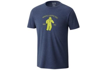 Image of Mountain Hardwear Wearable Sleeping Bag Short Sleeve T-Shirt - Men's, Heather Zinc, S 1764361493-S
